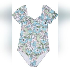 Janie & Jack retro floral one piece swimsuit